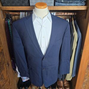 Jos. A. Bank 1905 Tailored Fit Navy Pinstripe Wool Suit Coat 46R